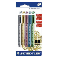 Set of 5 metallic Staedtler 1-2mm markers - sklep plastyczny - szał dl