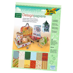 Blok z motywami folia paper A4 12 ark. Jesień - Zima - Sklep plastyczn