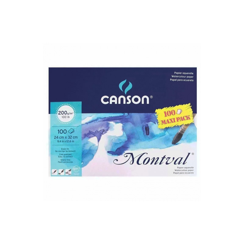 Canson montval block glued to the side length 100 sheets - szal art -