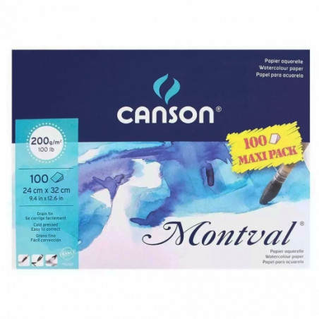 Canson montval block glued to the side length 100 sheets - szal art -