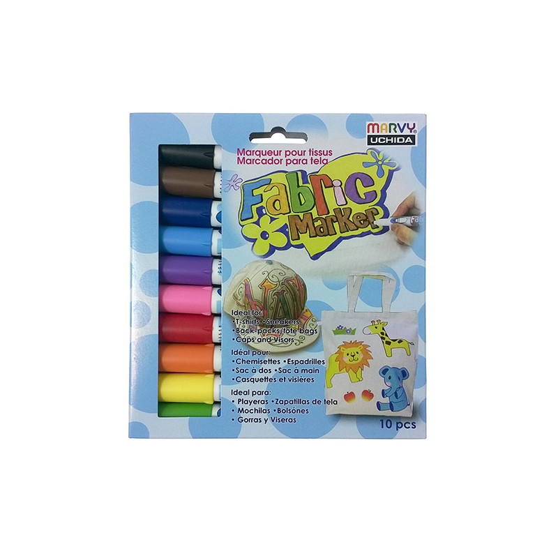 Marvy fabric marker zestaw 10 markerów do tkanin - sklep plastyczny -