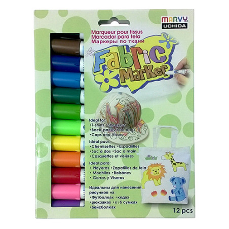 Marvy fabric marker zestaw 12 markerów do tkanin