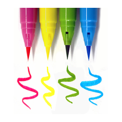 Kuretake clean color real brush pop colours zestaw 4 pisaków - sklep p