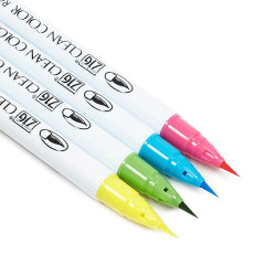 Kuretake clean color real brush pop colours zestaw 4 pisaków - sklep p