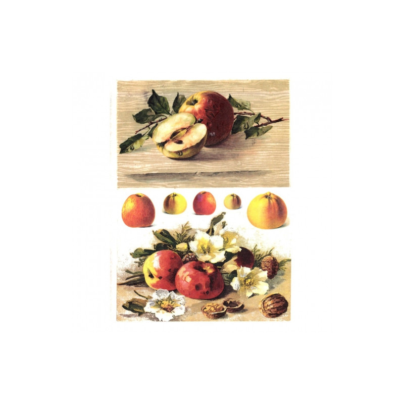 Papier ryżowy do decoupage owoce jabłka A4 ITD R433 - sklep plastyczny