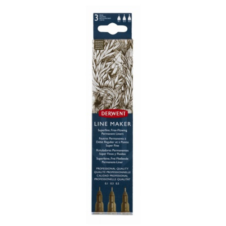 Derwent graphik line maker graphite set of 3 fineliners - szał art - s