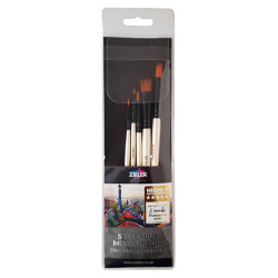 Zieler premium mixed media zestaw 5 pędzli syntetycznych - sklep plast
