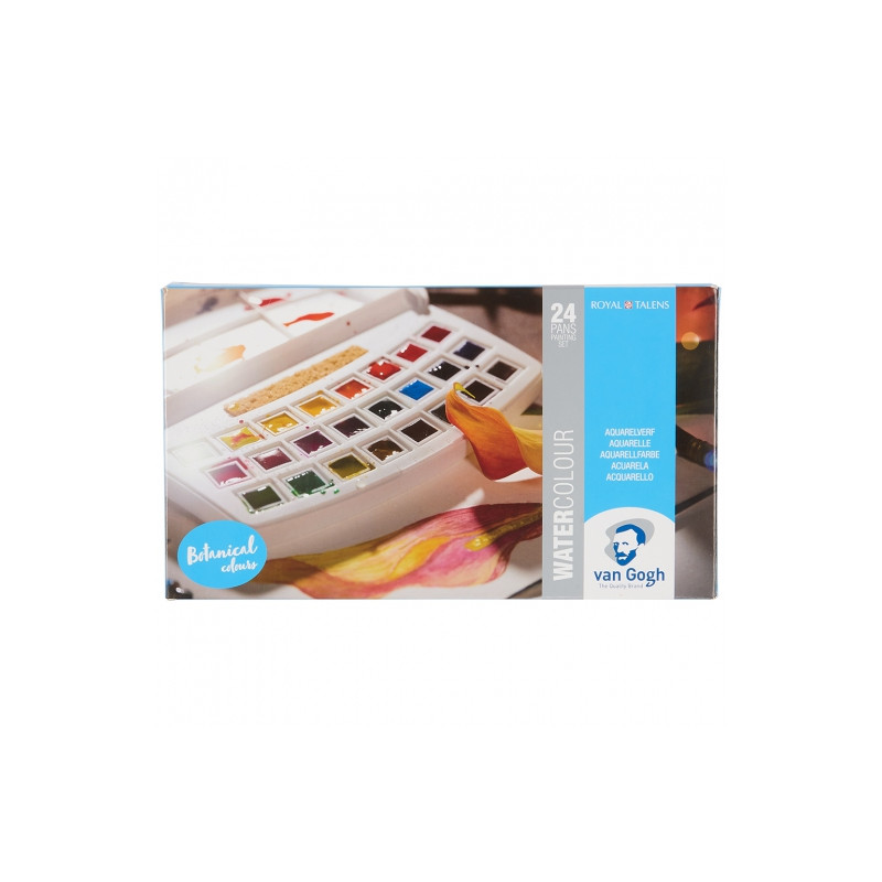Talens Van Gogh set of 24 half-tufted watercolors in botanical plastic