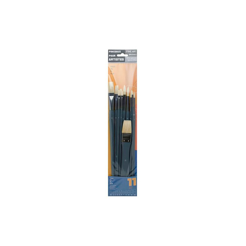 Pinceaux set of bristles for oil paints 11 pcs