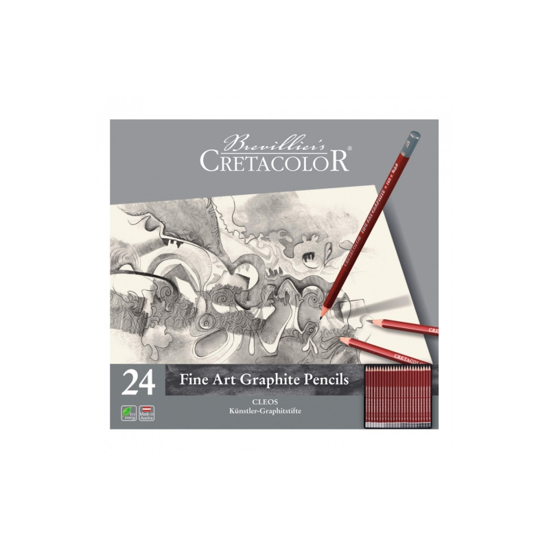 Cretacolor cleos zestaw ołówków grafitowych 24 sztuk - sklep plastyczn