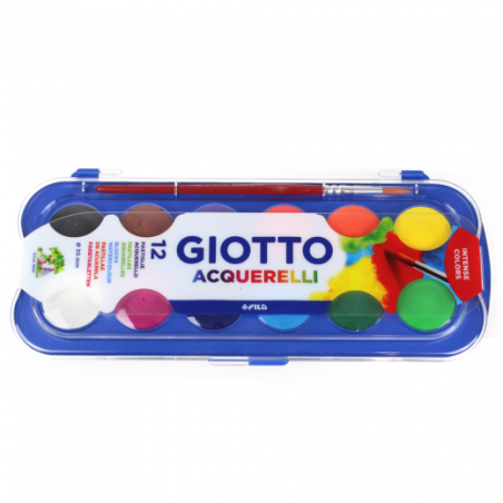 Giotto aquarelli akwarele w plastikowym opakowaniu 12 kolorów - Sklep
