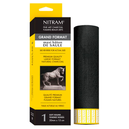 Nitram węgiel artystyczny naturalny extra soft 15cm x 50mm okrągły - s