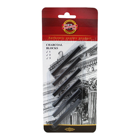 Koh-i-Noor pressed carbon stick on blister of 6 pieces