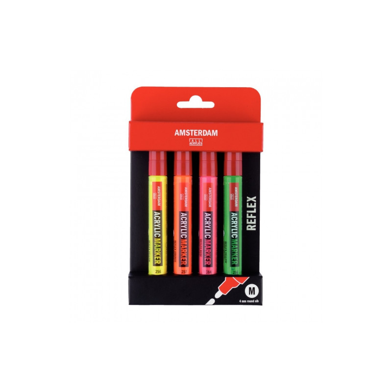 Set of 4 acrylic pen Reflex Amsterdam Talens Medium - sklep plastyczny