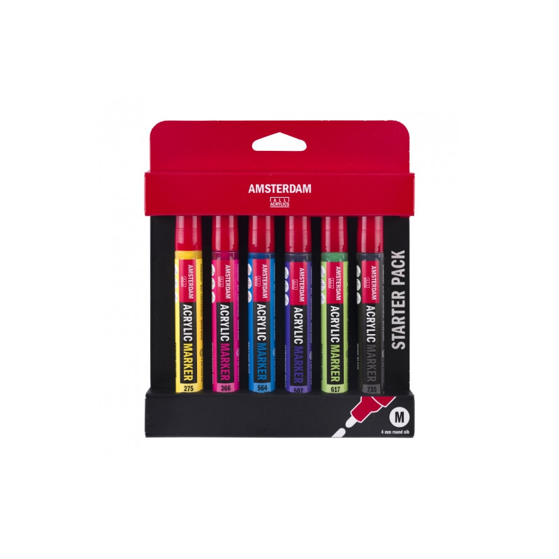 Talens amsterdam medium starter pack set of 6 acrylic pens