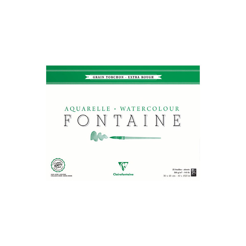 Blok Clairefontaine watercolour fontaine torchon 300g 25ark