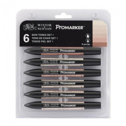 Winsor&Newton, promarker, skin, tones, 1, set, 6, colours, - szal art