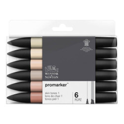 Winsor&Newton, promarker, skin, tones, 1, set, 6, colours, - szal art