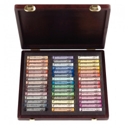 Talens rembrandt traditional portrait soft pastel wooden box 45 colors