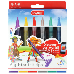Bruynzeel glitter set of 6 felt-tip pens - szal art - sklep plastyczny