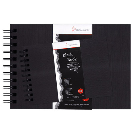 Szkicownik Hahnemuhle black book czarny na spirali 250g 30akr