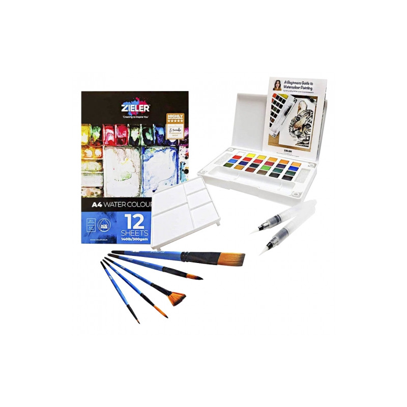Zieler watercolour starter set farby + akcesoria - sklep plastyczny -