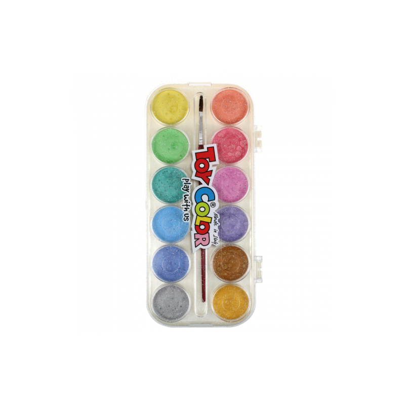 Toy Color zestaw akwareli 12 perłowych kolorów - sklep plastyczny - sz