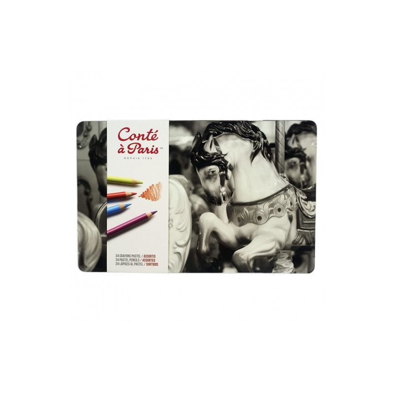 Conte a Paris a set of 24 pastels in a metal crayon pack