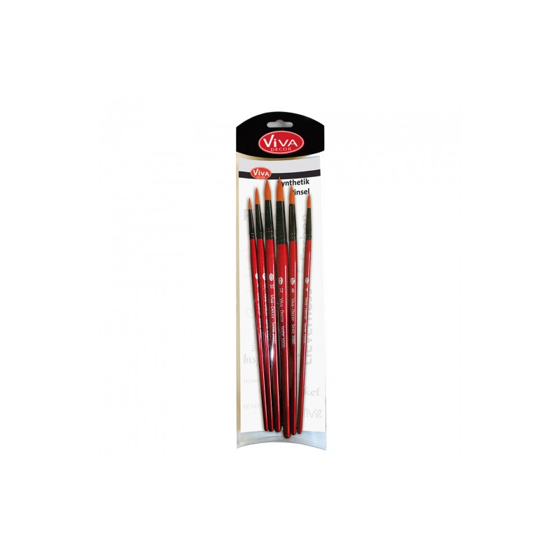 Viva Decor set of 6 round synthetic brushes