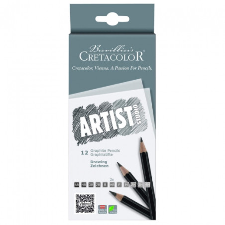 Cretacolor artist studio  set of 12 pencils 6B-4H