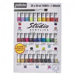 Pebeo studio set of acrylic paints 30x20ml + brush