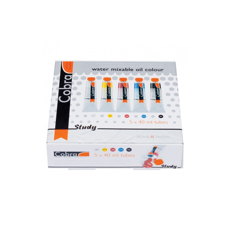 Talens cobra study oil paints water-soluble 5x40ml - sklep plastyczny