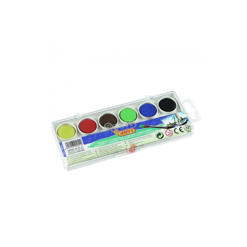 Jovi watercolors 6 saturated colors + brush - art store - sha
