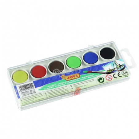 Jovi watercolors 6 saturated colors + brush - art store - sha