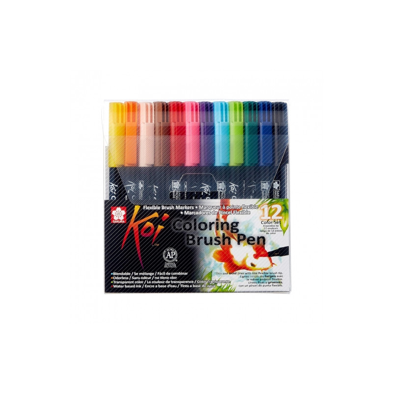 Sakura koi coloring brush pen zestaw 12 pisaków - sklep plastyczny - s