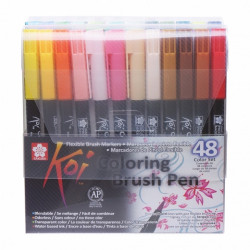 Sakura koi coloring brush pen zestaw 48 pisaków - sklep plastyczny - s