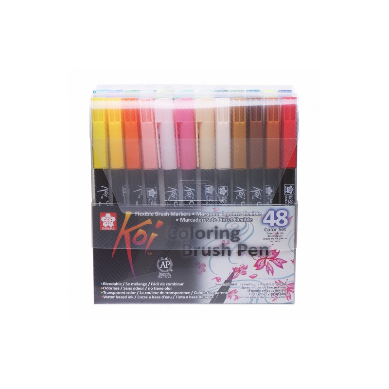 Sakura koi coloring brush pen zestaw 48 pisaków - sklep plastyczny - s