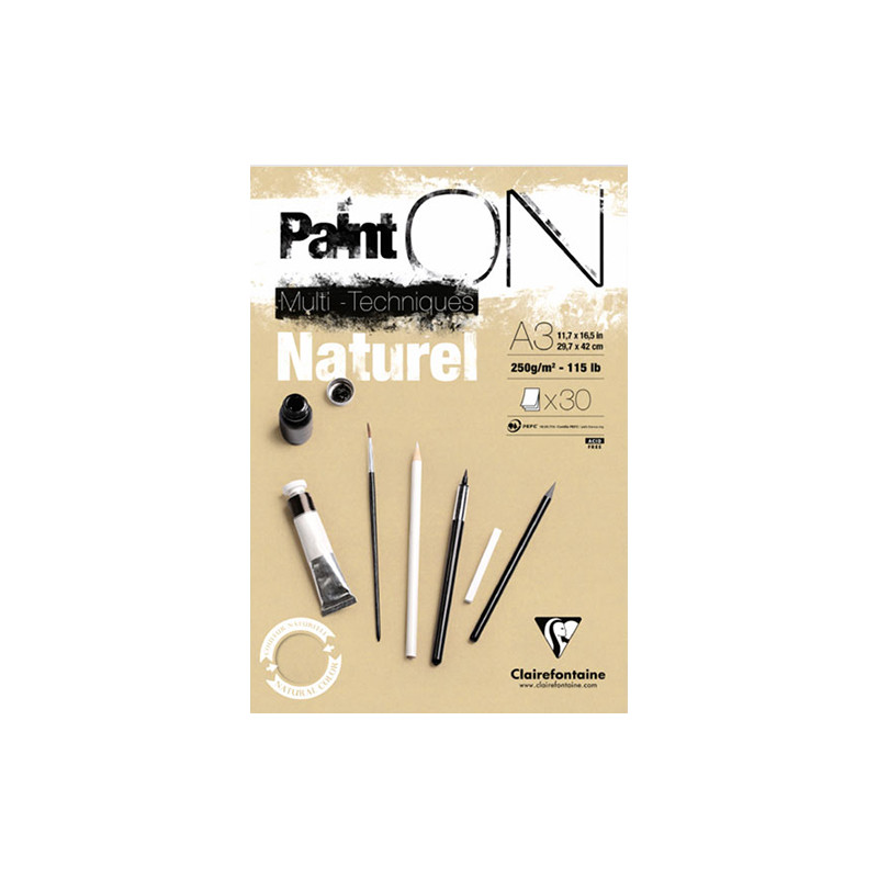 Blok Clairefontaine paint on naturel 250g 30ark - sklep plastyczny - s