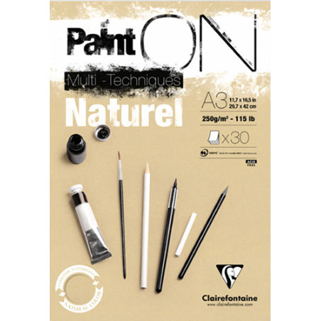 Blok Clairefontaine paint on naturel 250g 30ark