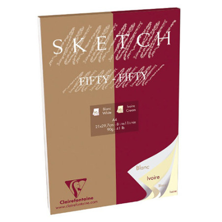 Szkicownik Clairefontaine sketch klejony 50b-50kr 90g 100ark A4