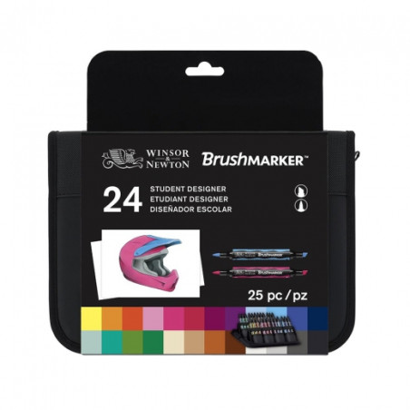Winsor&Newton brushmarker student designer zestaw 24 kolorów - sklep p