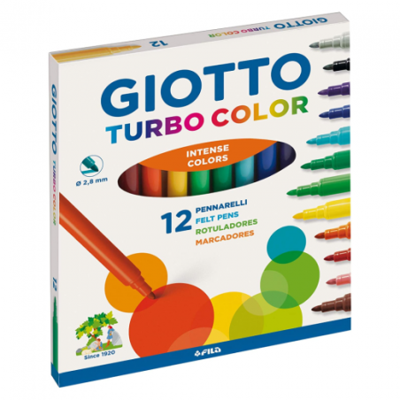 Set of 12 color pens Giotto Turbo Color - sklep plastyczny - szał dla