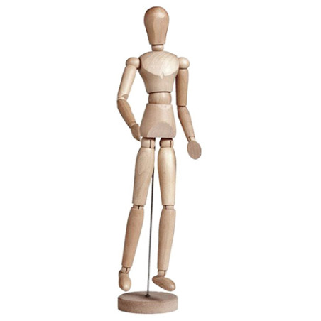 Manekin drewniany (mężczyzna) - wysokość 30 cm sklep plastyczny - szał