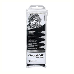 Graphit brush liner gray set of 4 brush markers - szal art - sklep pla