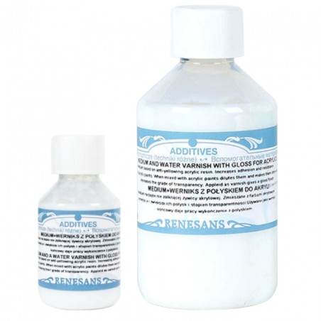 Renesans medium i werniks z połyskiem do akryli - sklep plastyczny - s