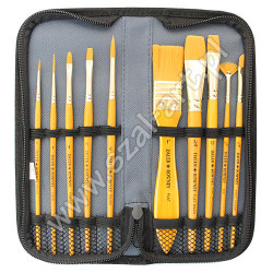 Set of 10 synthetic brushes in Simply Daler Rowney pencil case - store
