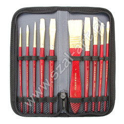 Set of 10 bristle brushes in Simply Daler Rowney pencil case - skle