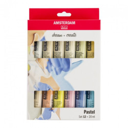 Talens amsterdam zestaw farb akrylowych 12x20ml pastels - sklep plasty