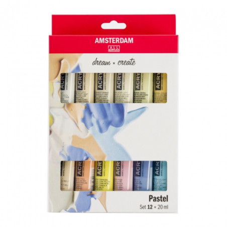 Talens Amsterdam set of acrylic paints 12x20ml pastels