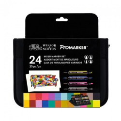 Winsor&Newton promarker brushmarker mixed set zestaw 24 kolorów - skle